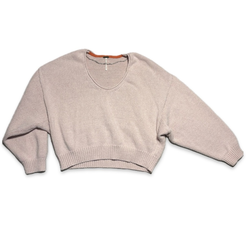Free people Knit Cropped Oversized sweater Pink XS